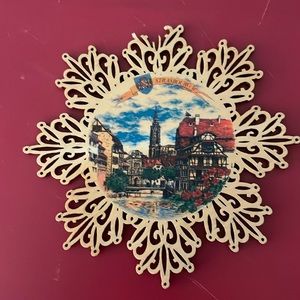 Strasbourg Christmas City Vintage Cathedral Wood Carved Ornament